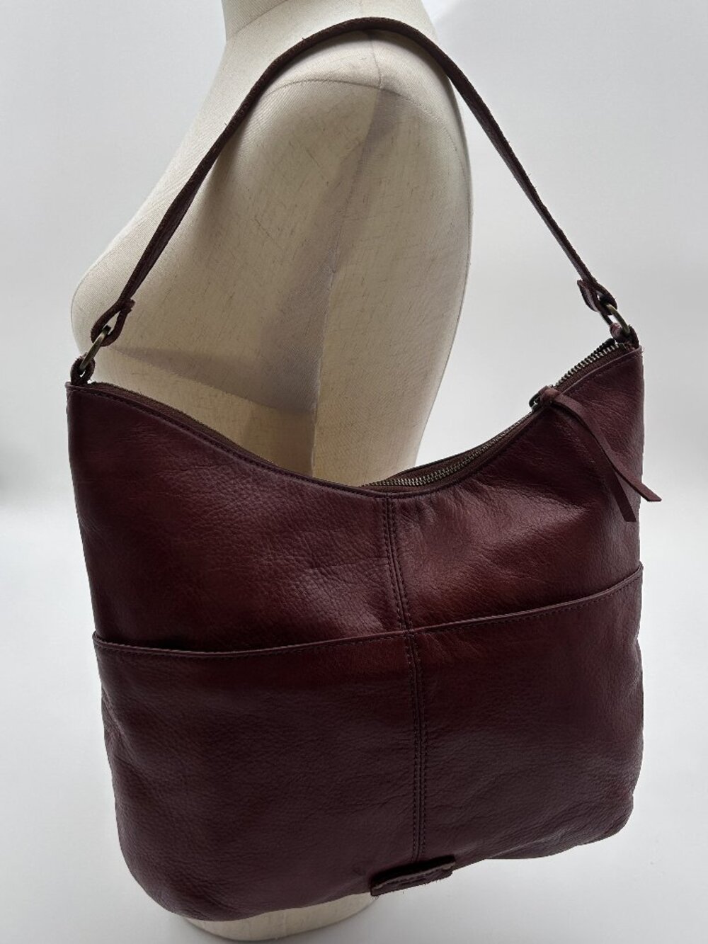 Margot New York Cognac Leather Slouchy Hobo Shoulder Bag